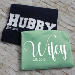 Hubby / Wifey Colour Racer Vest & T-shirt Set